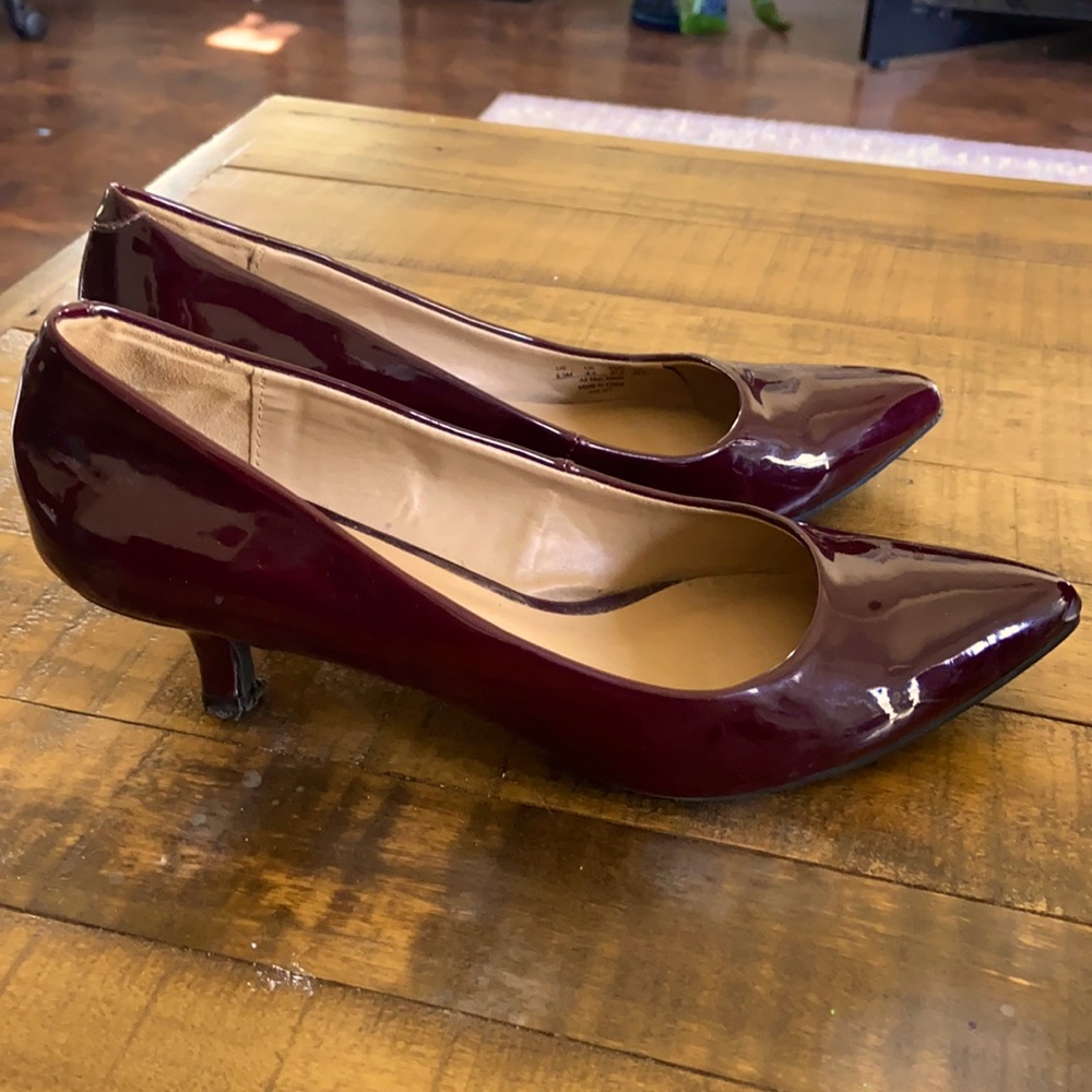 Burgundy 1” Kitten Heels